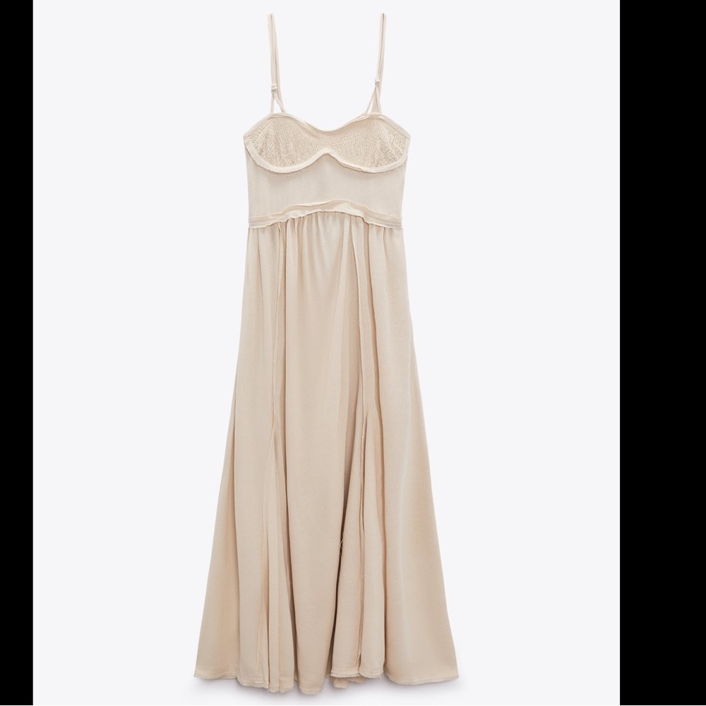 Zara rustic frayed flowy dress, RENEWCELL x ZARA collab - Picture 8 of 11